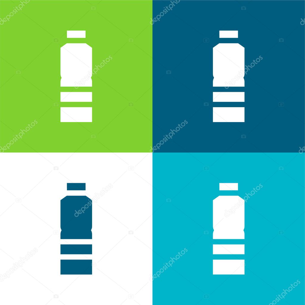 Bottle Flat four color minimal icon set
