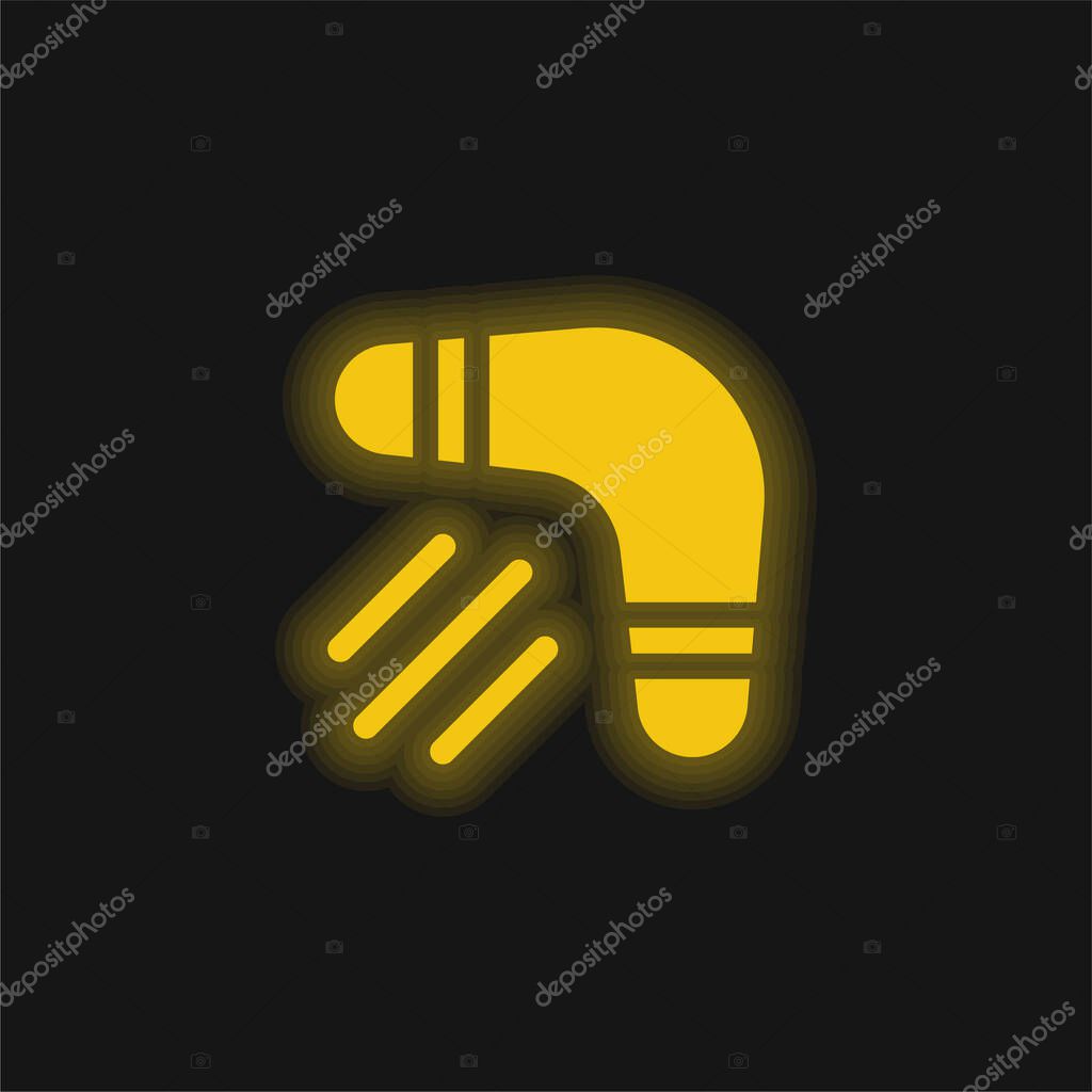 Boomerang yellow glowing neon icon