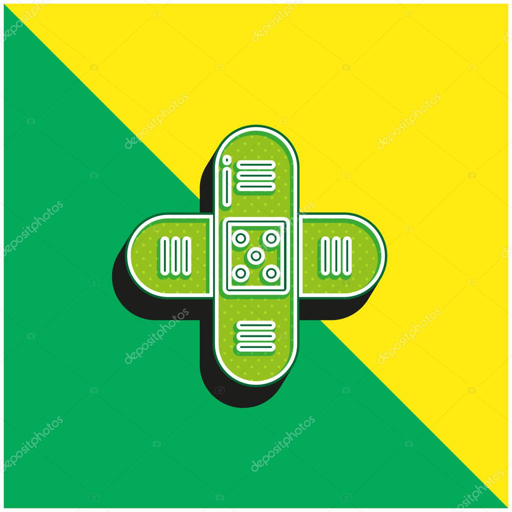 Bandage Green and yellow modern 3d vector icon logo