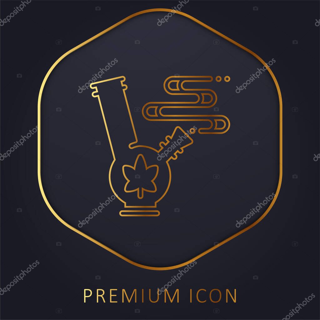 Bong golden line premium logo or icon
