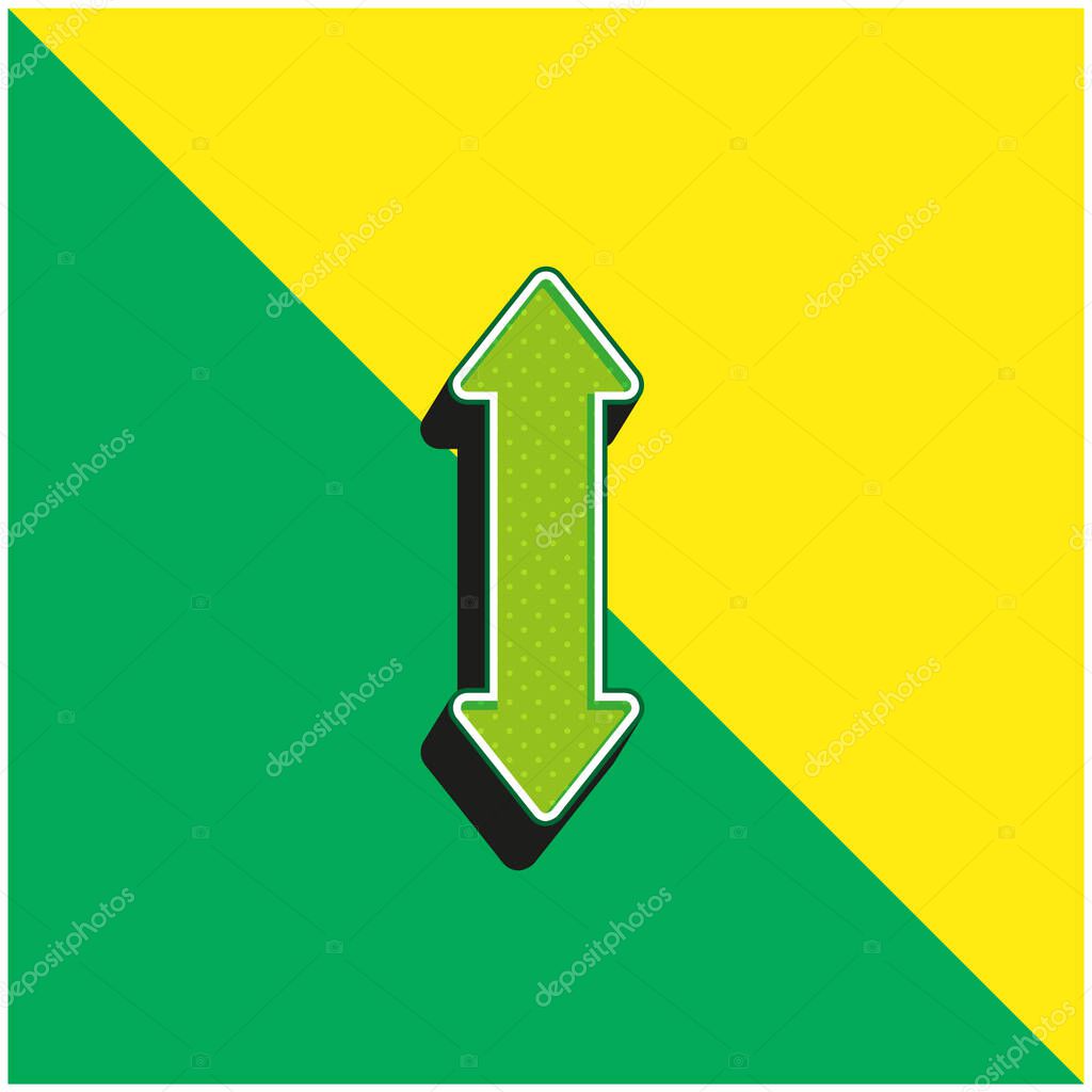 Arrow Double Up And Down Sign Green and yellow modern 3d vector icon logo