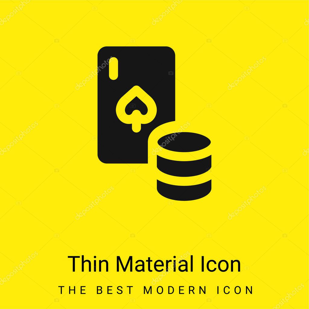 Blackjack minimal bright yellow material icon