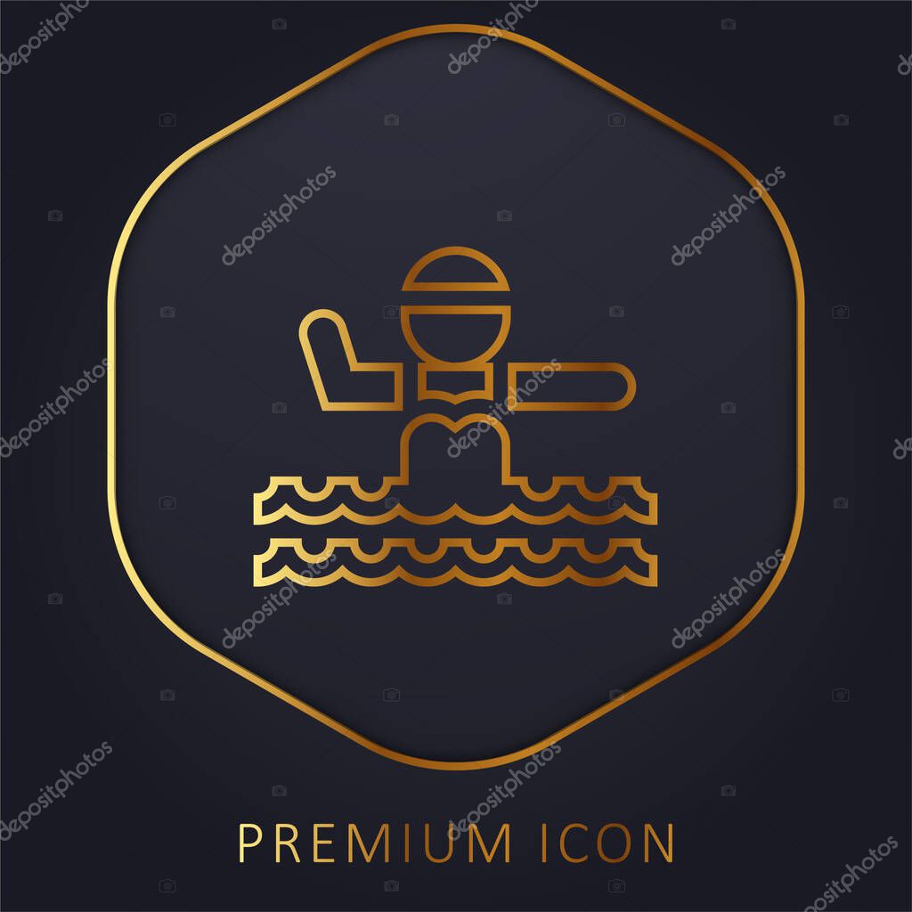 Aquagym golden line premium logo or icon