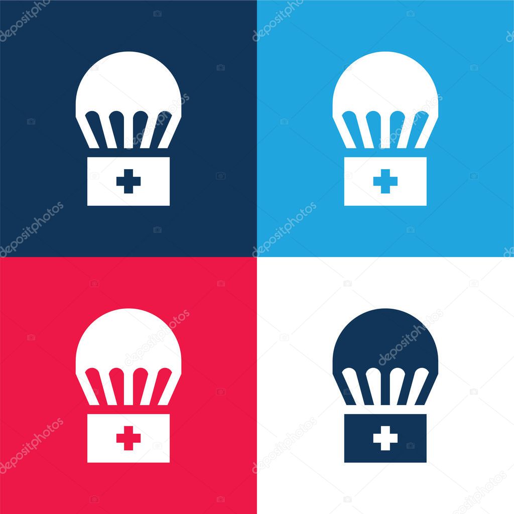 Airdrop blue and red four color minimal icon set