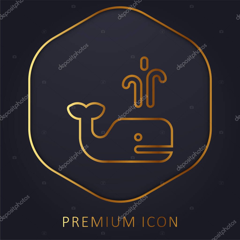 Blue Whale golden line premium logo or icon