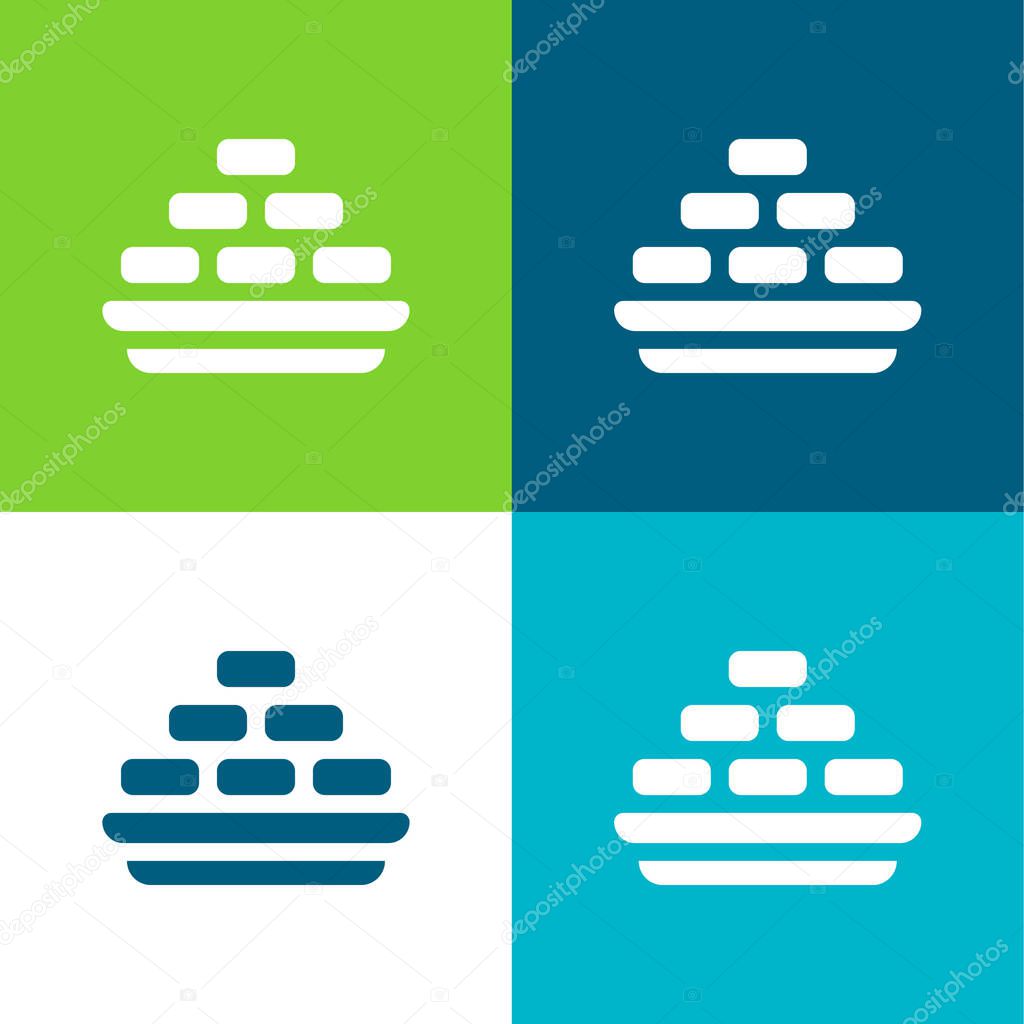 Barfi Flat four color minimal icon set
