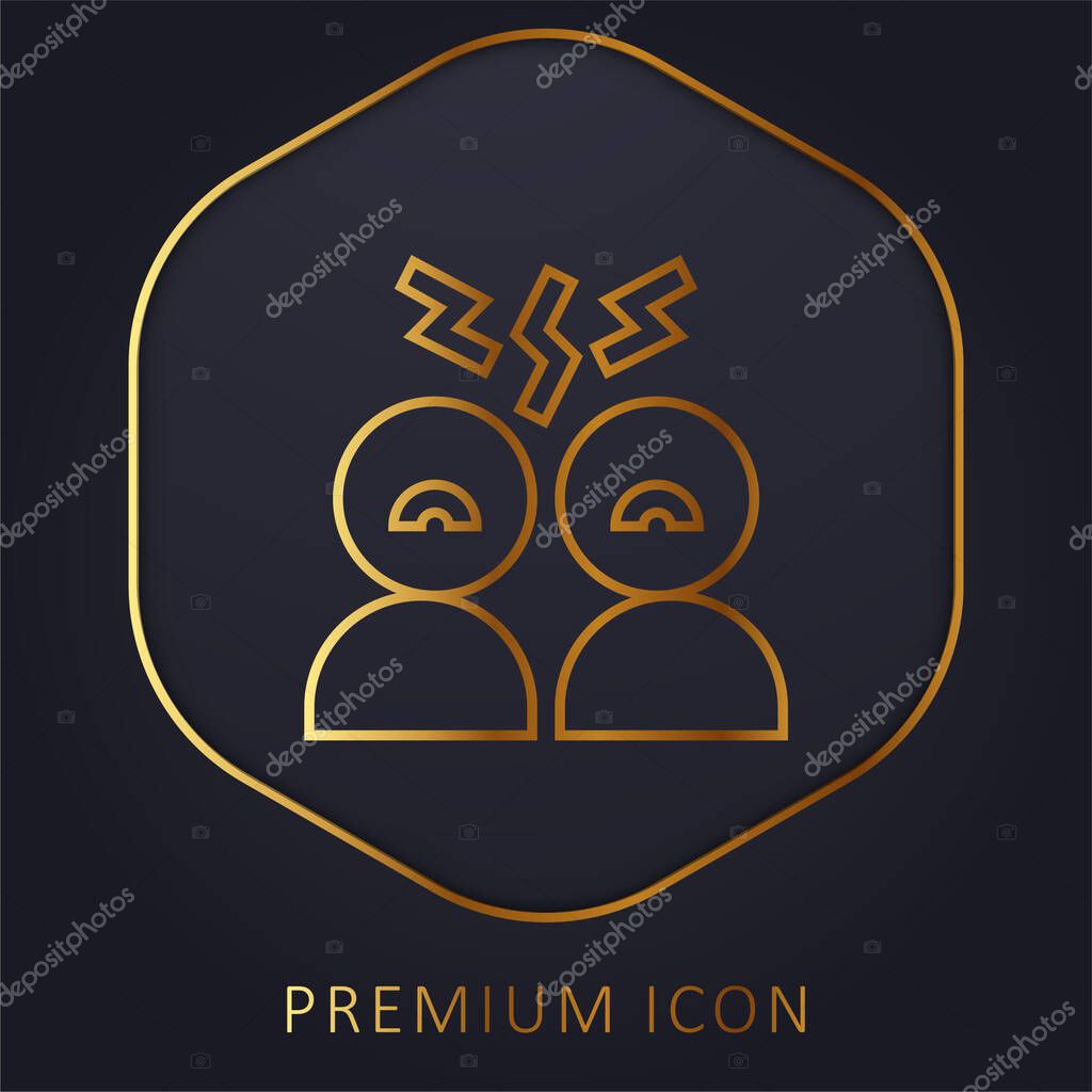 Angry golden line premium logo or icon