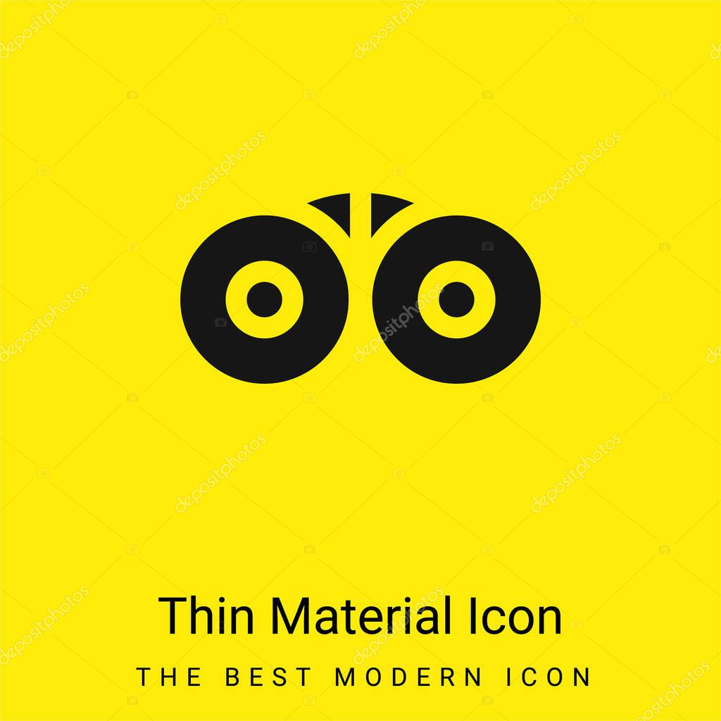 Binoculars minimal bright yellow material icon