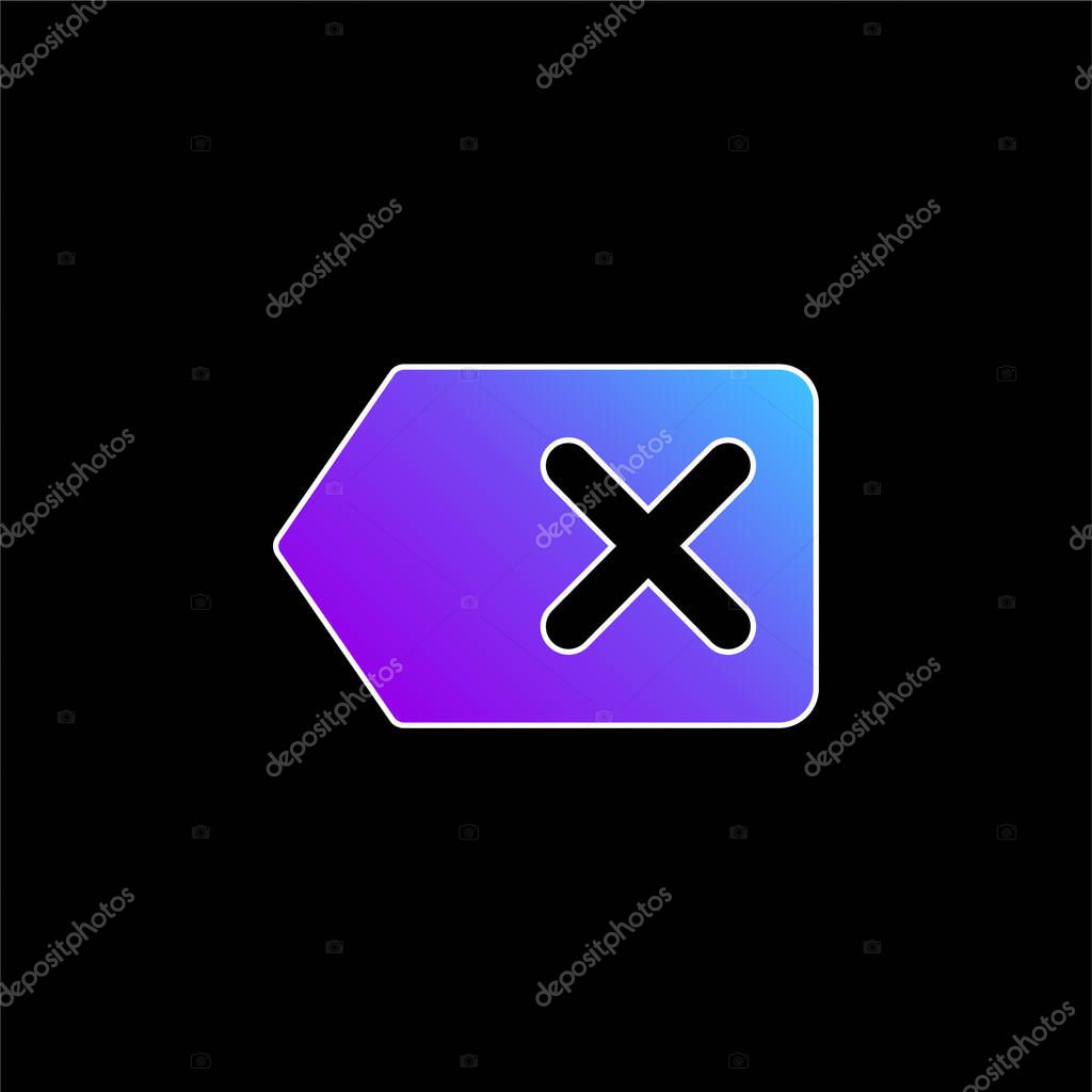 Backspace blue gradient vector icon