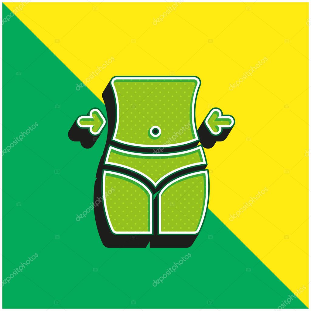Belly Green and yellow modern 3d vector icon logo