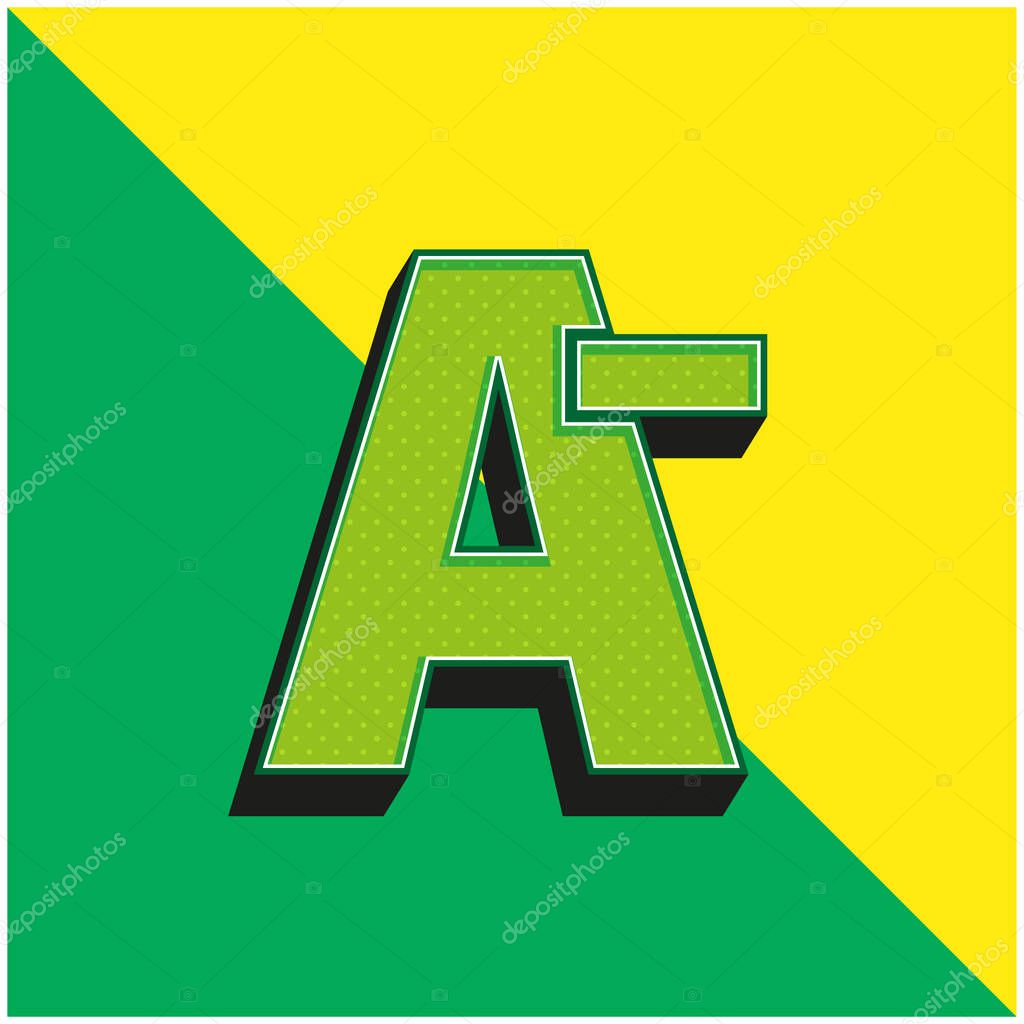 A Minus Result Green and yellow modern 3d vector icon logo