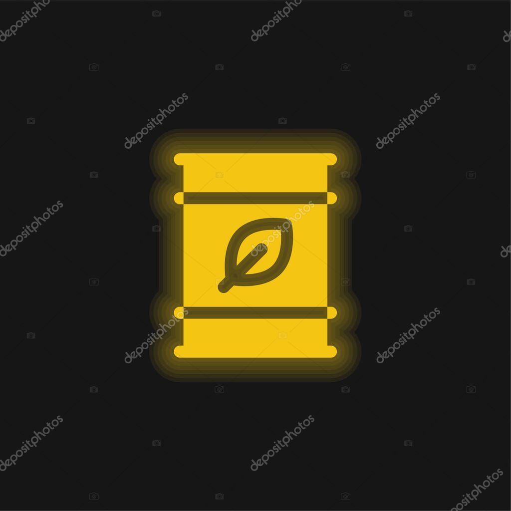 Biofuel yellow glowing neon icon