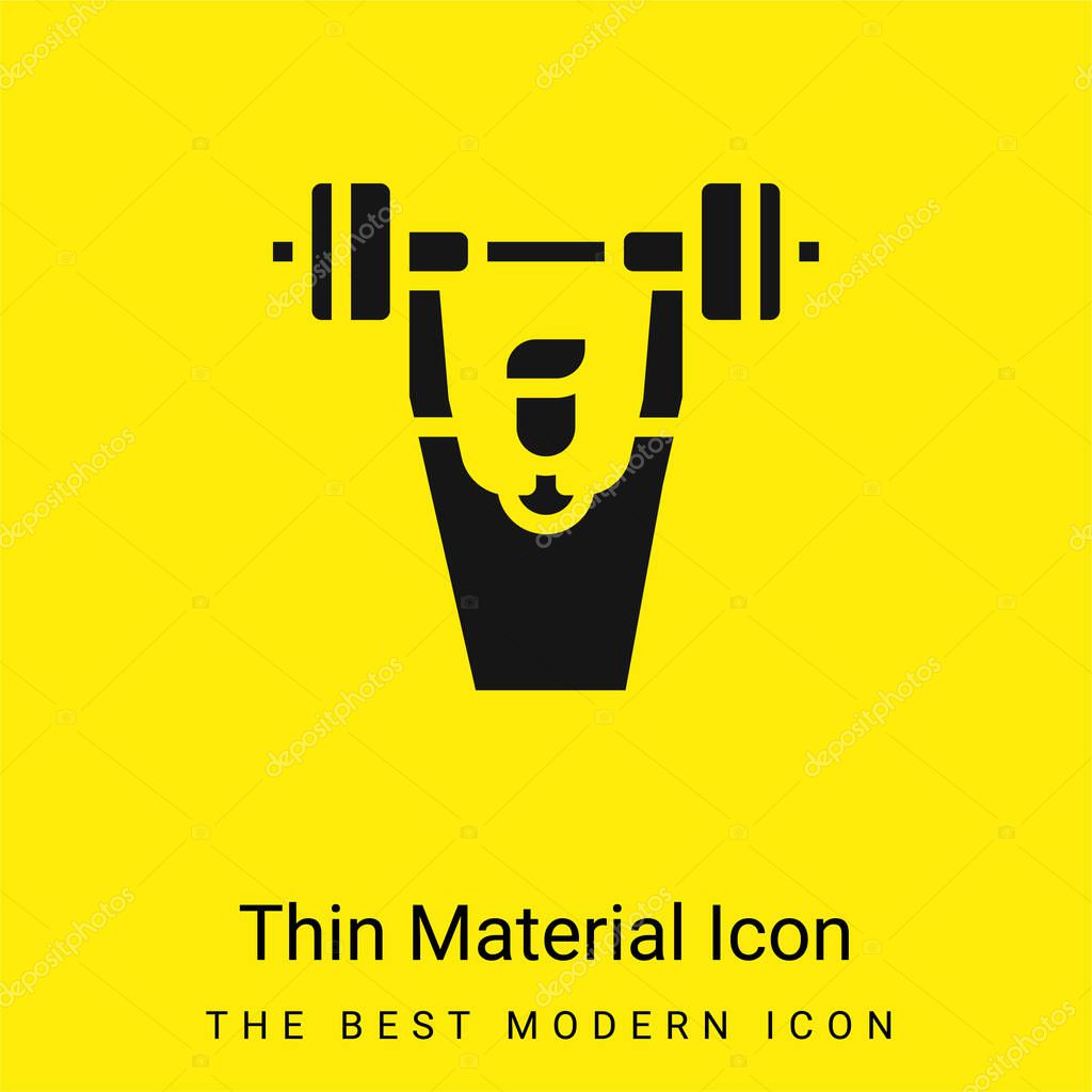 Barbell minimal bright yellow material icon