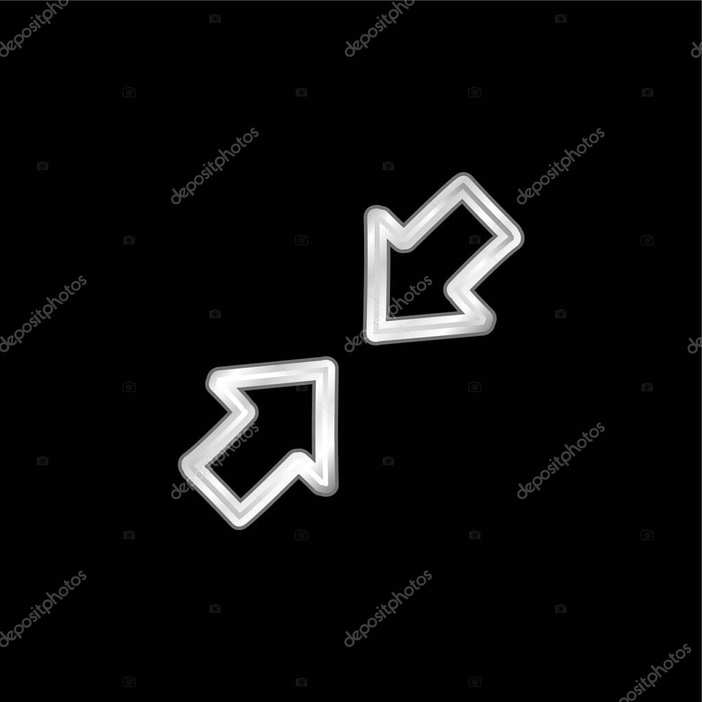 Arrows Hand Drawn Interface Symbol Outlines silver plated metallic icon