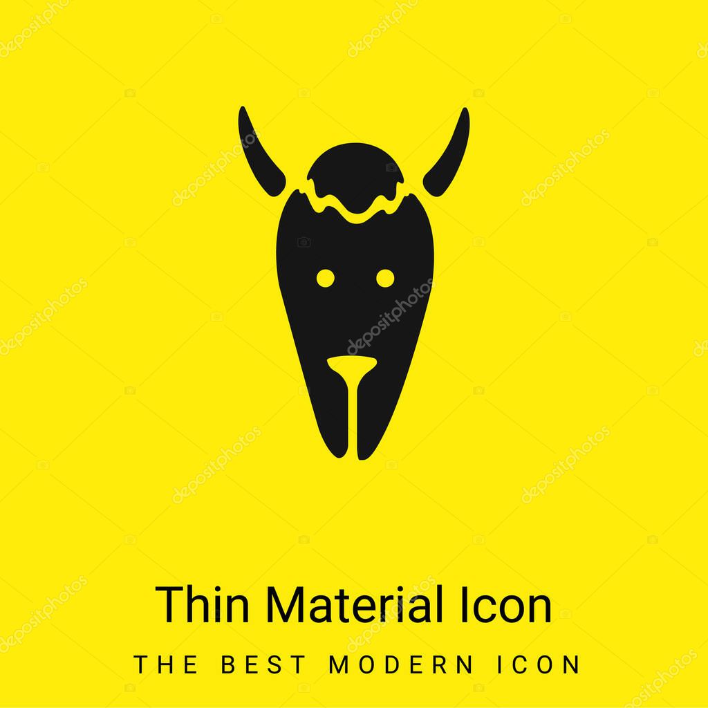 Bison Head minimal bright yellow material icon