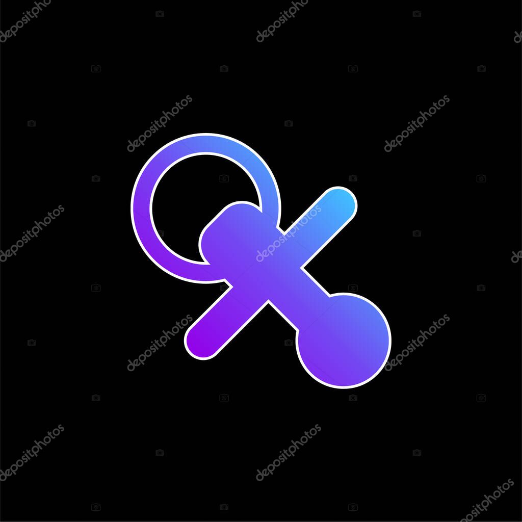 Baby Pacifier blue gradient vector icon