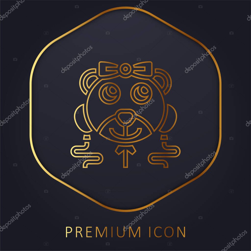 Balloons golden line premium logo or icon