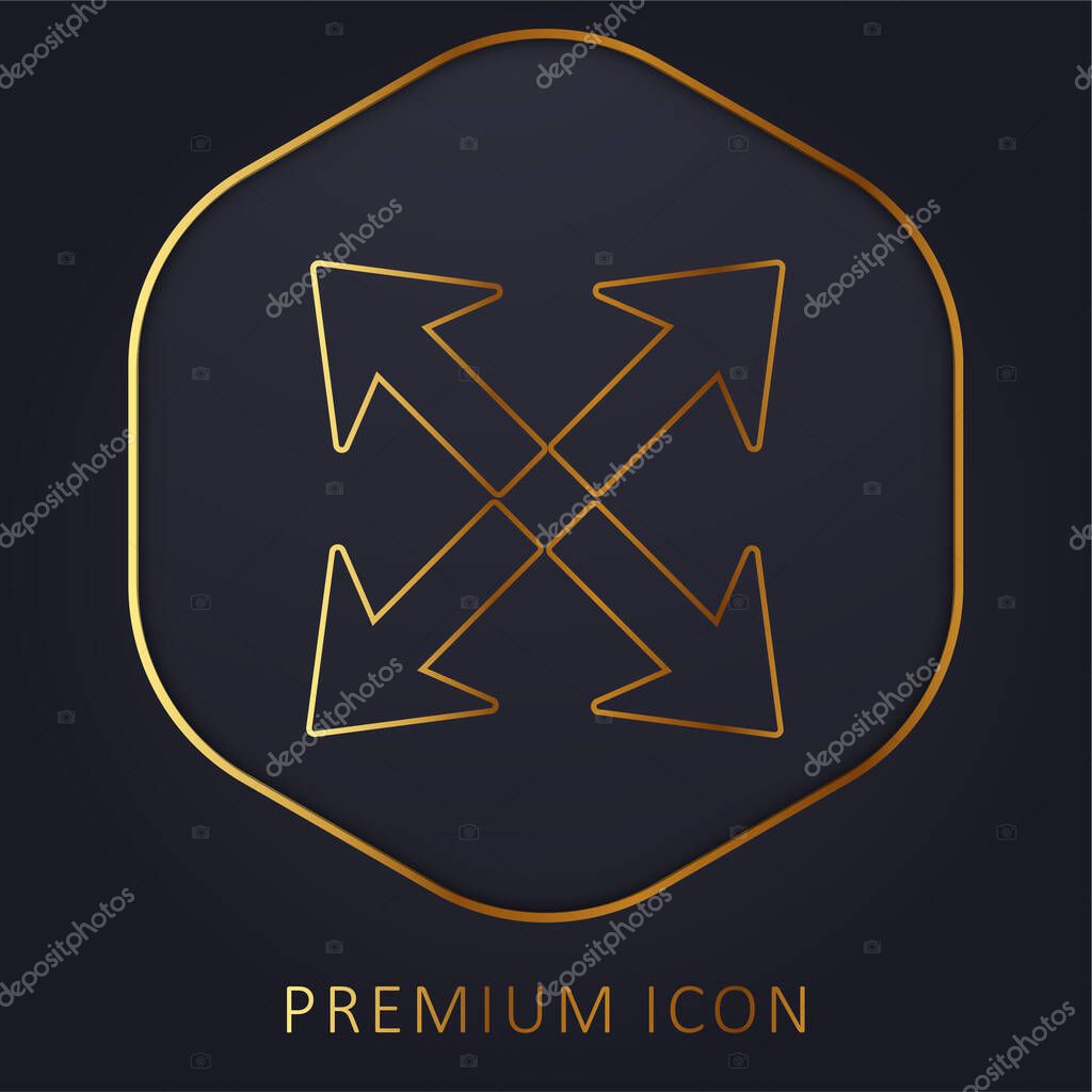 Arrows Group Interface Symbol To Expand golden line premium logo or icon