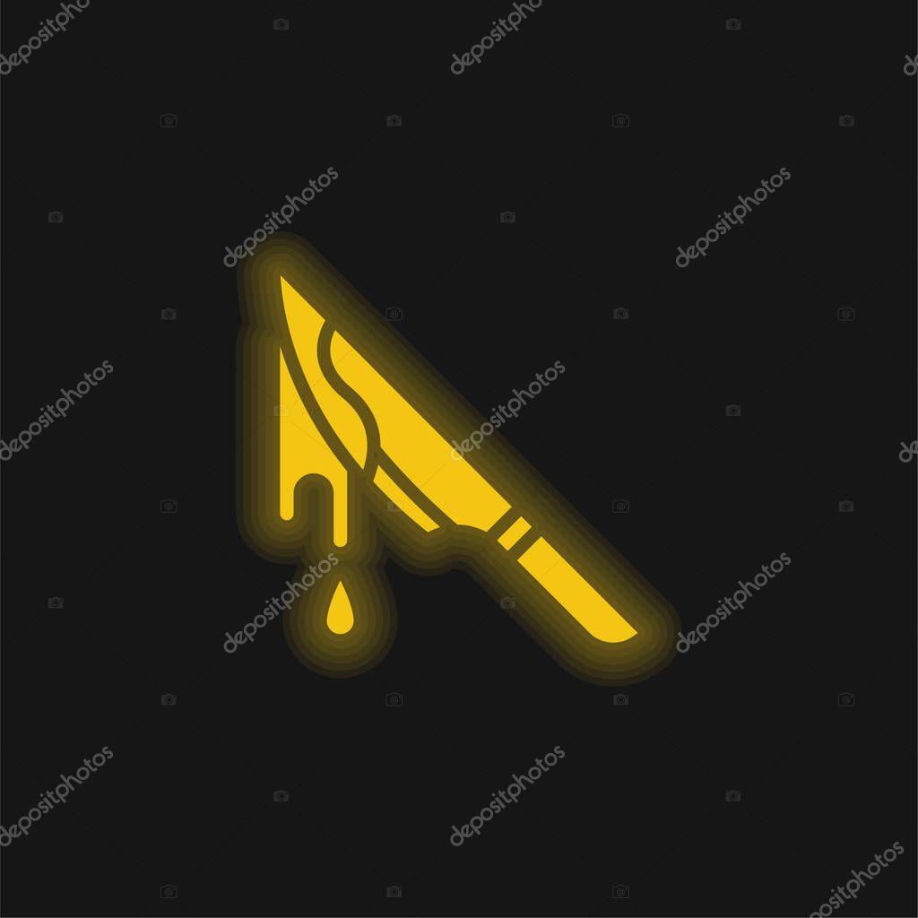 Bloody yellow glowing neon icon