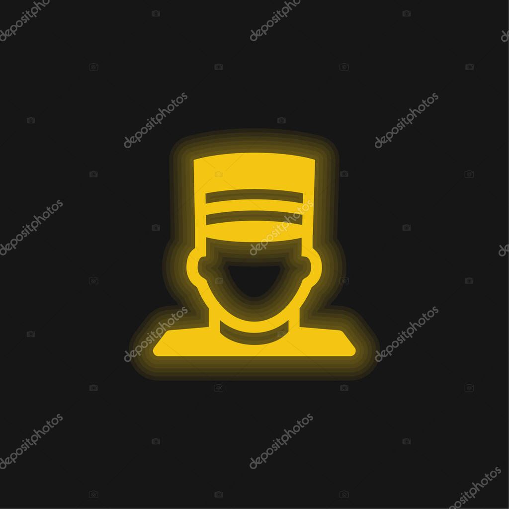 Bellboy yellow glowing neon icon