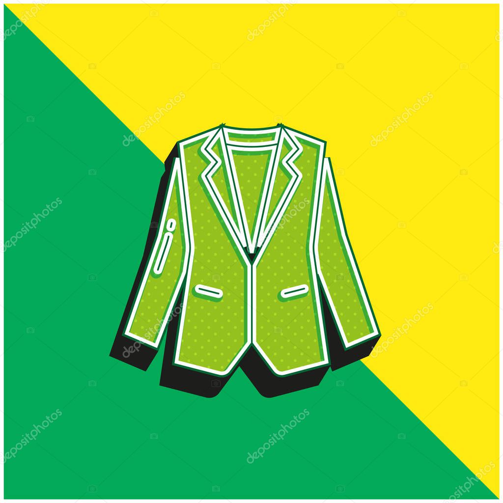 Blazer Green and yellow modern 3d vector icon logo