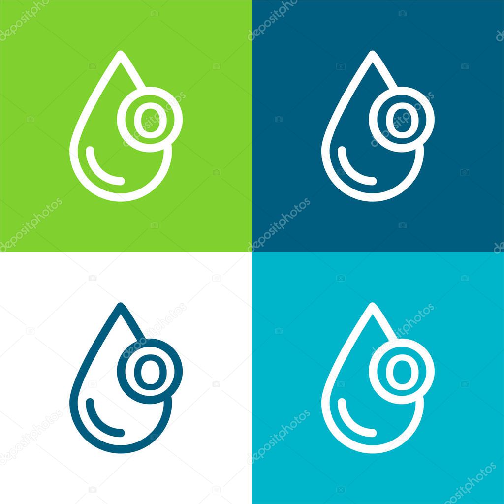 Blood Drop Symbol Flat four color minimal icon set