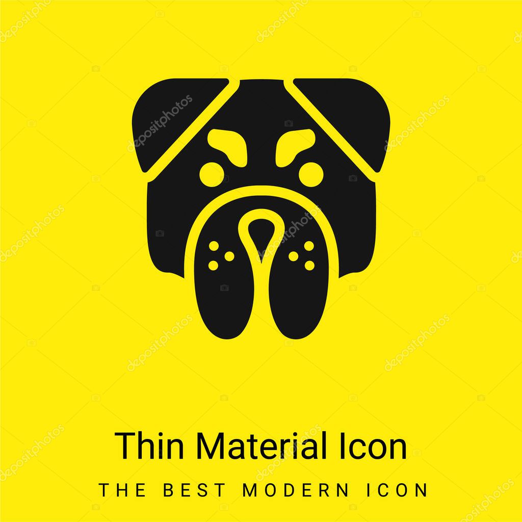 Angry Bulldog Face minimal bright yellow material icon