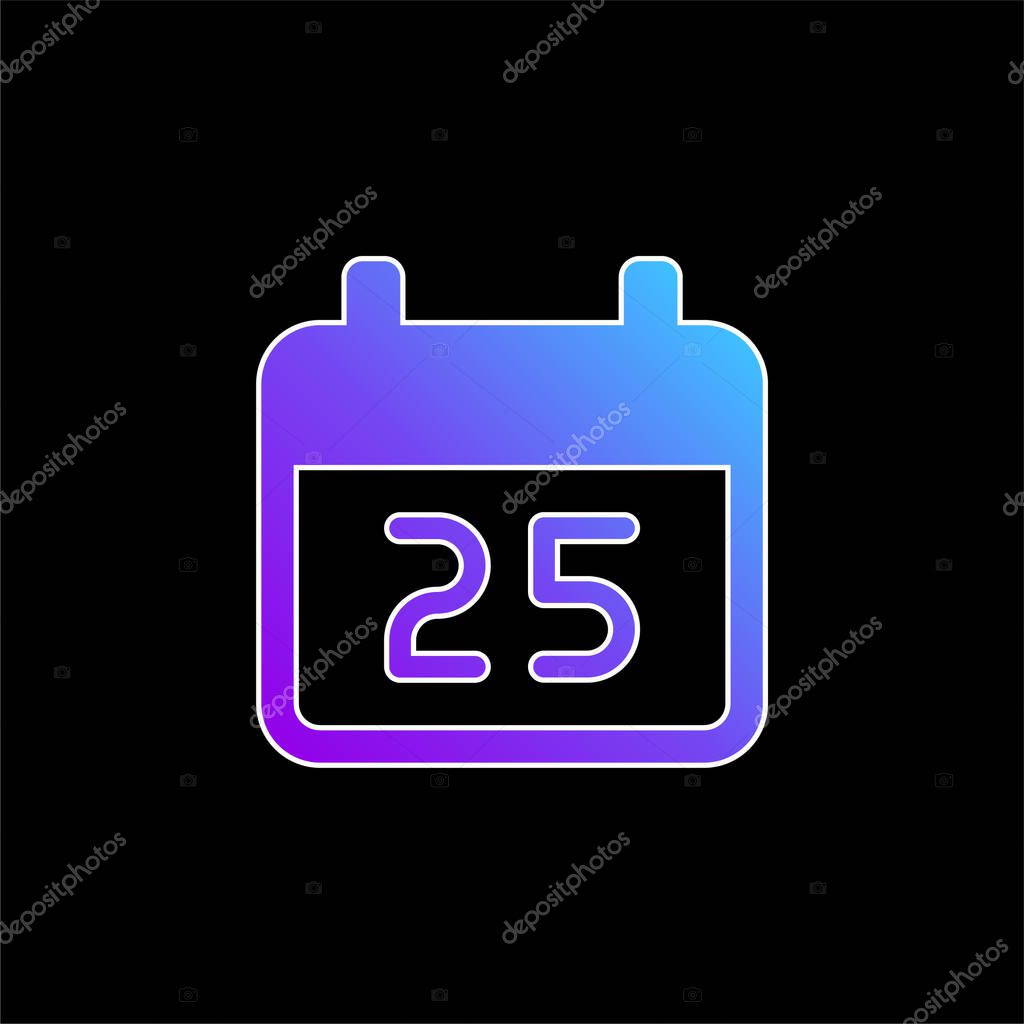 25 December blue gradient vector icon