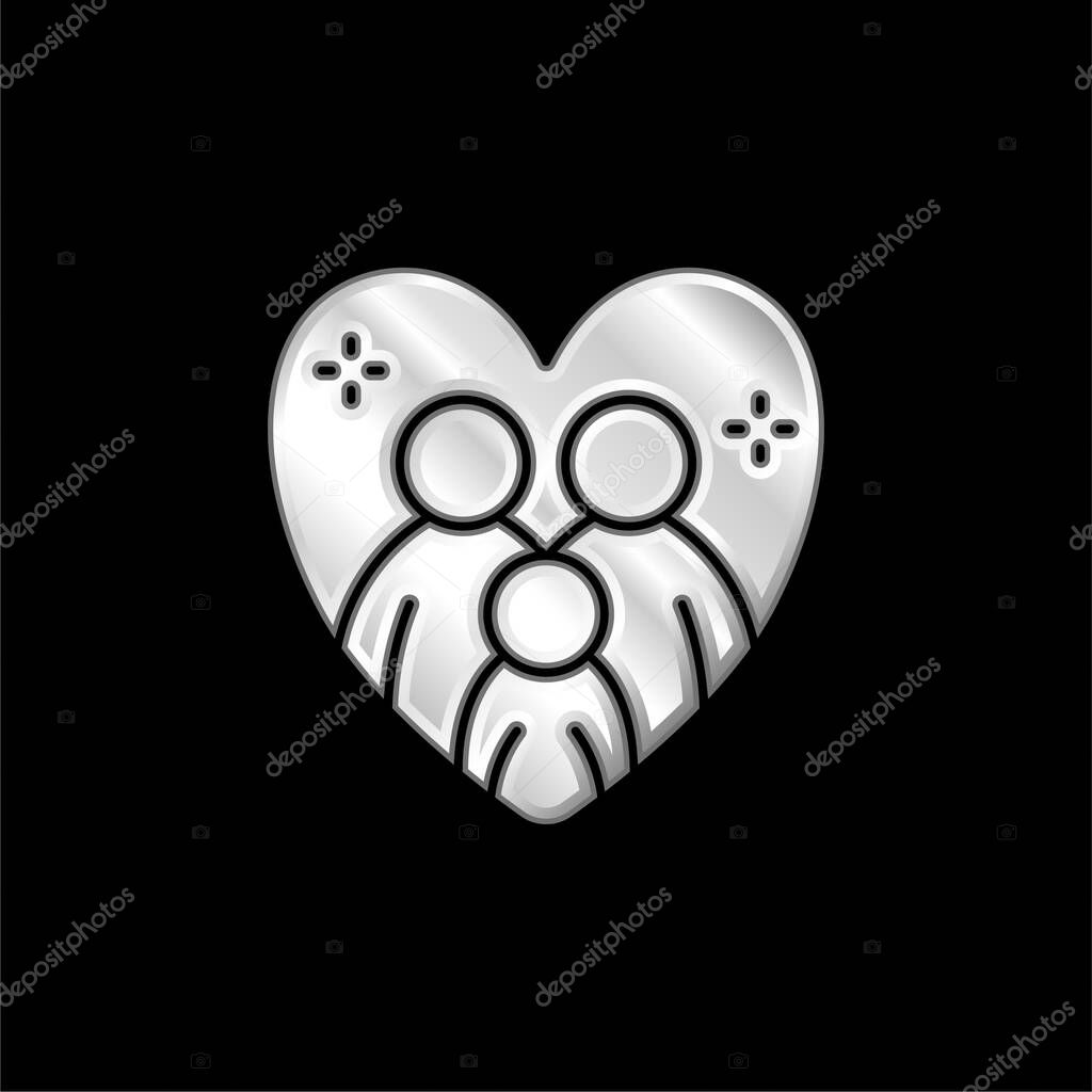 Adoption silver plated metallic icon