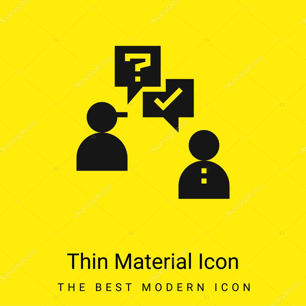 Ask minimal bright yellow material icon