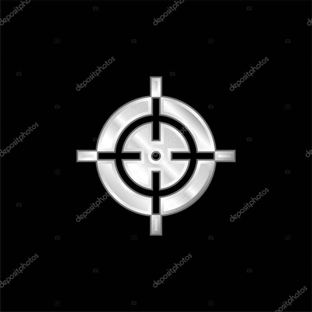 Aim silver plated metallic icon