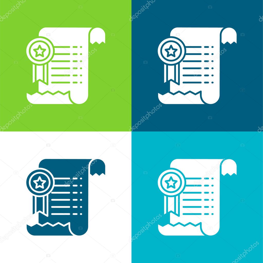 Agreement Flat four color minimal icon set