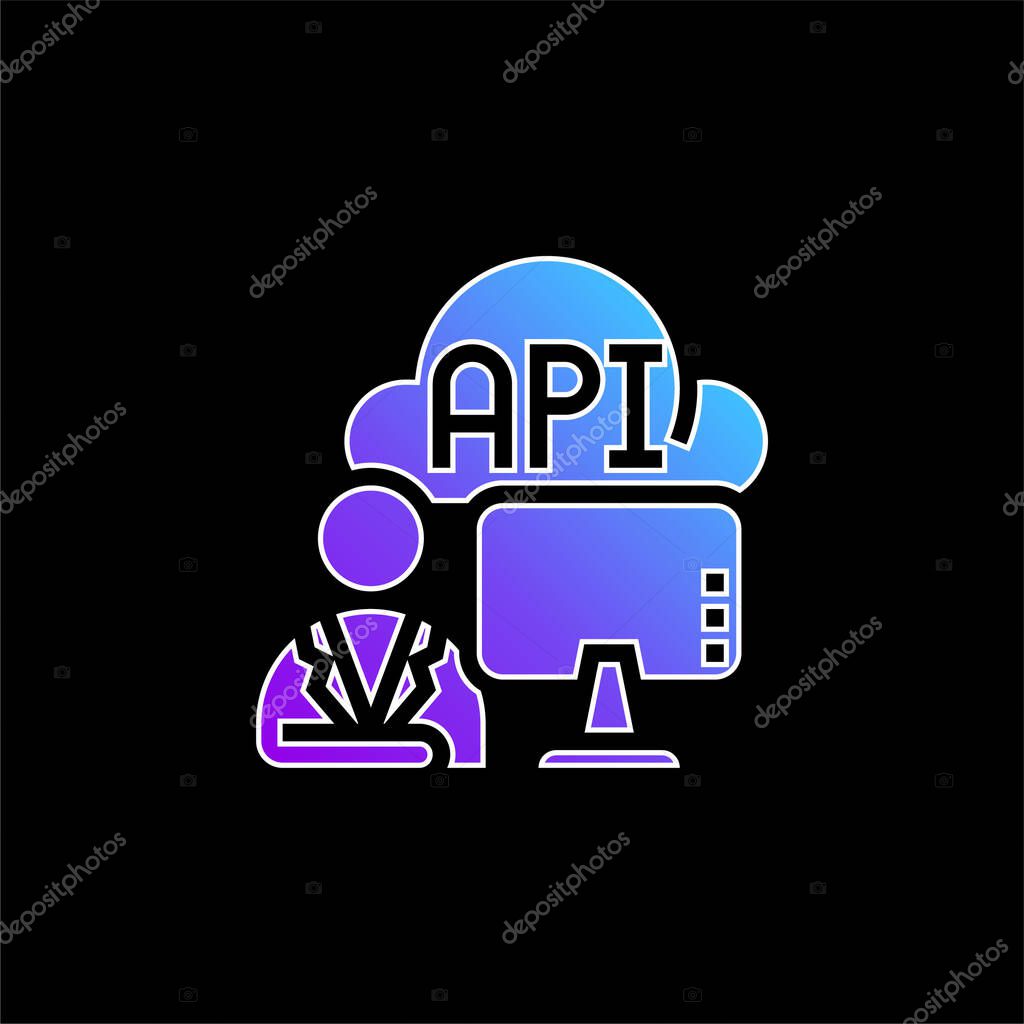 Api blue gradient vector icon
