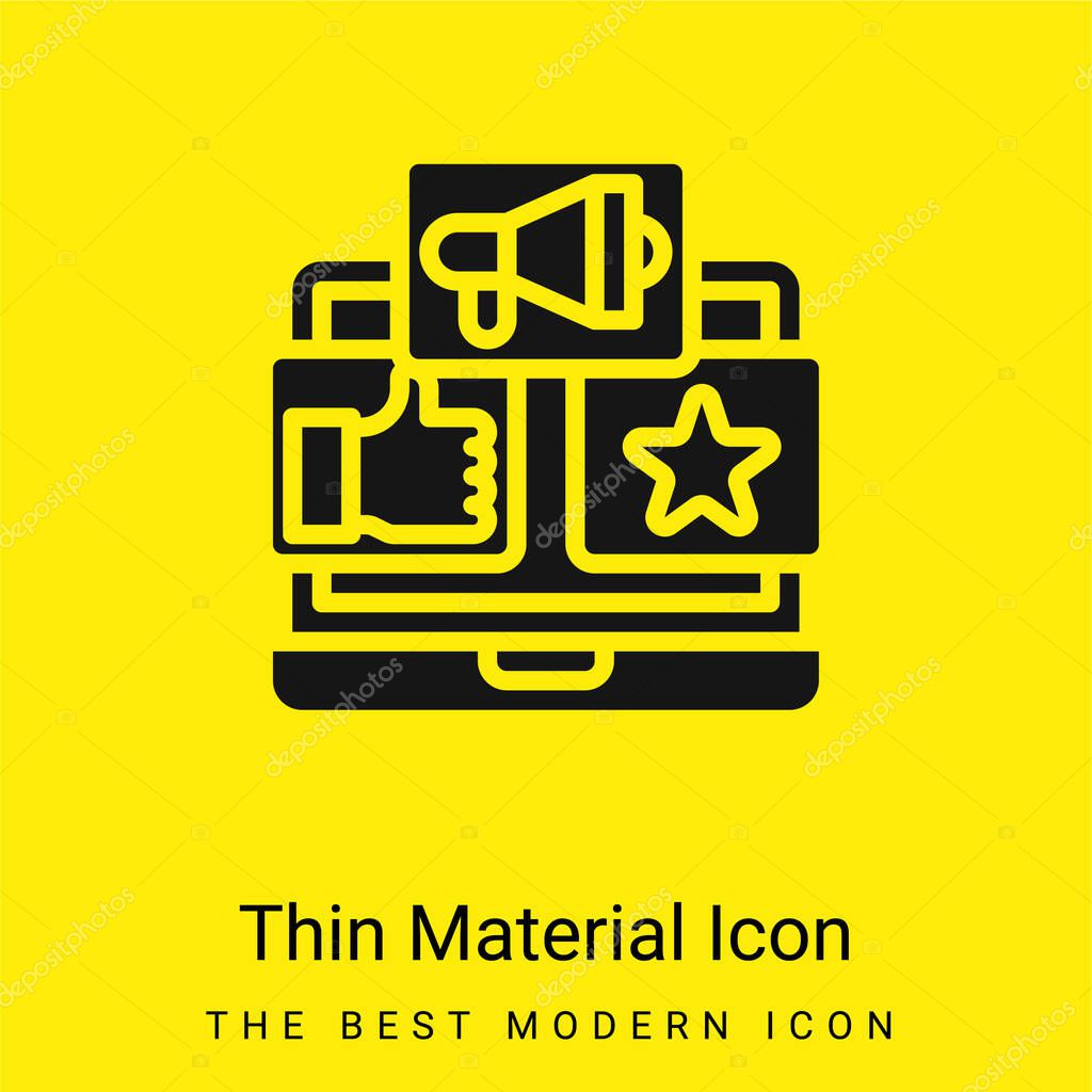 Advertising minimal bright yellow material icon