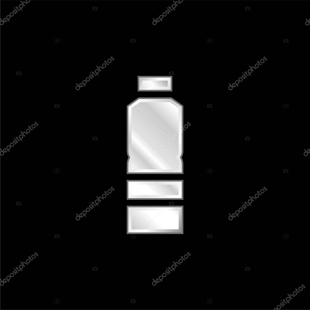 Bottle silver plated metallic icon