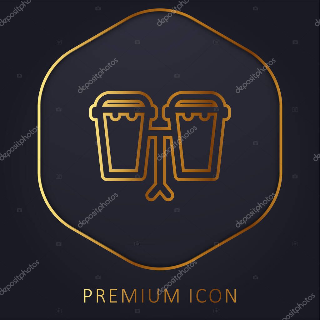 Bongos golden line premium logo or icon