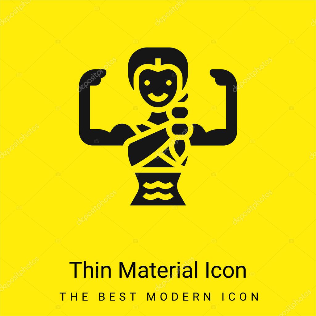 Bodybuilding minimal bright yellow material icon