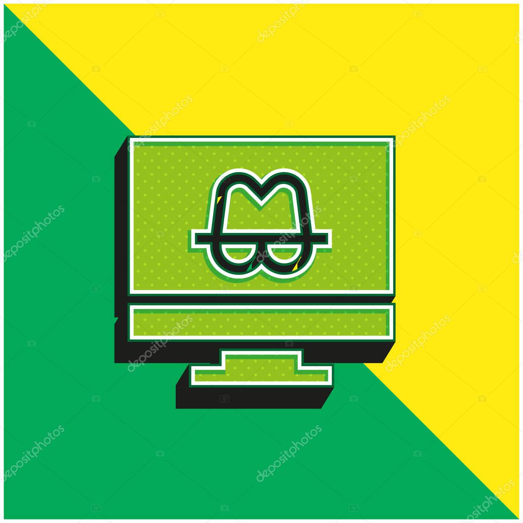 Anonymity Green and yellow modern 3d vector icon logo
