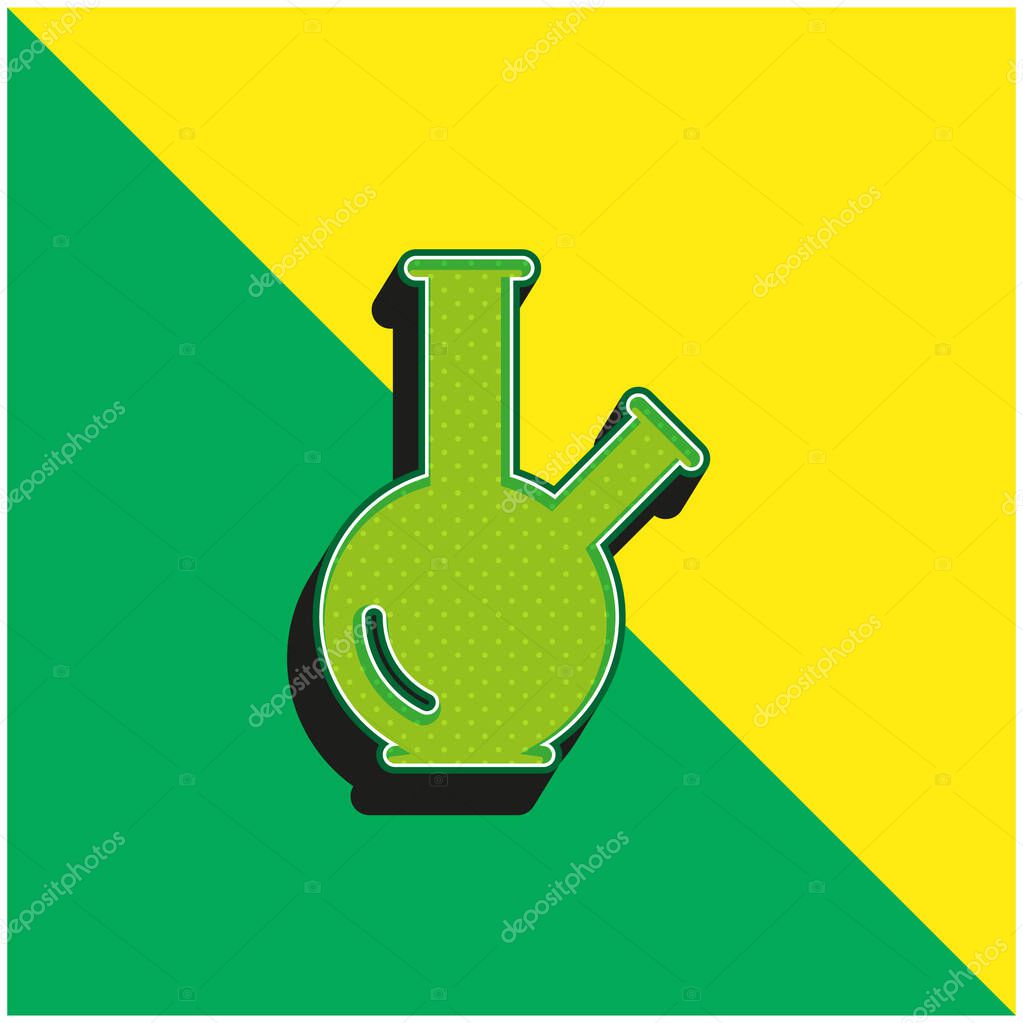 Bong Green and yellow modern 3d vector icon logo