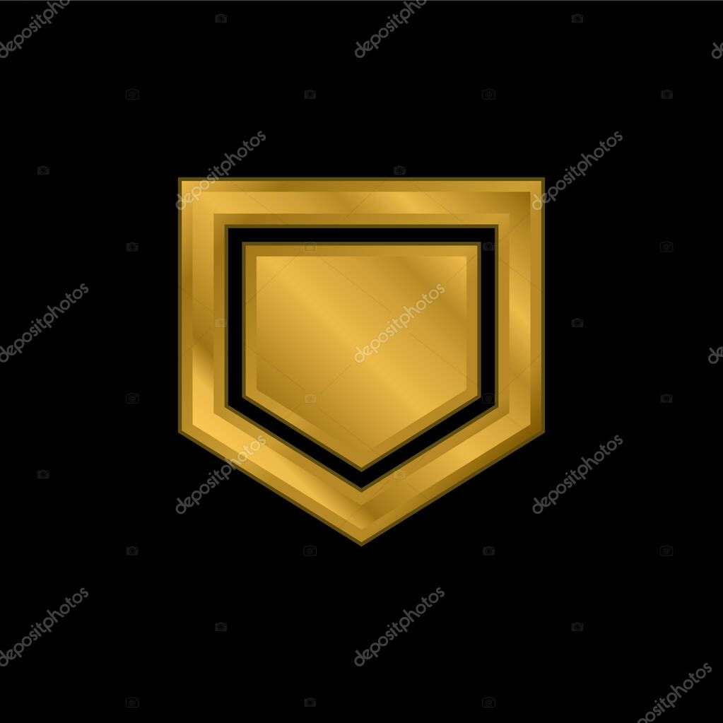 Base gold plated metalic icon or logo vector