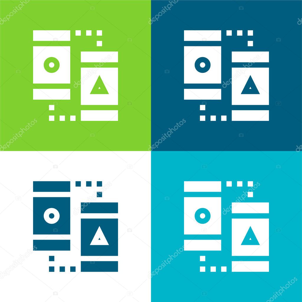 Ab Testing Flat four color minimal icon set