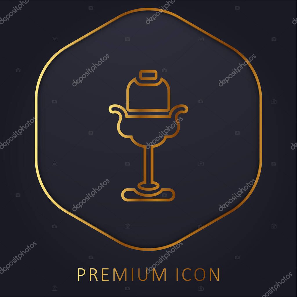 Beauty Salon golden line premium logo or icon