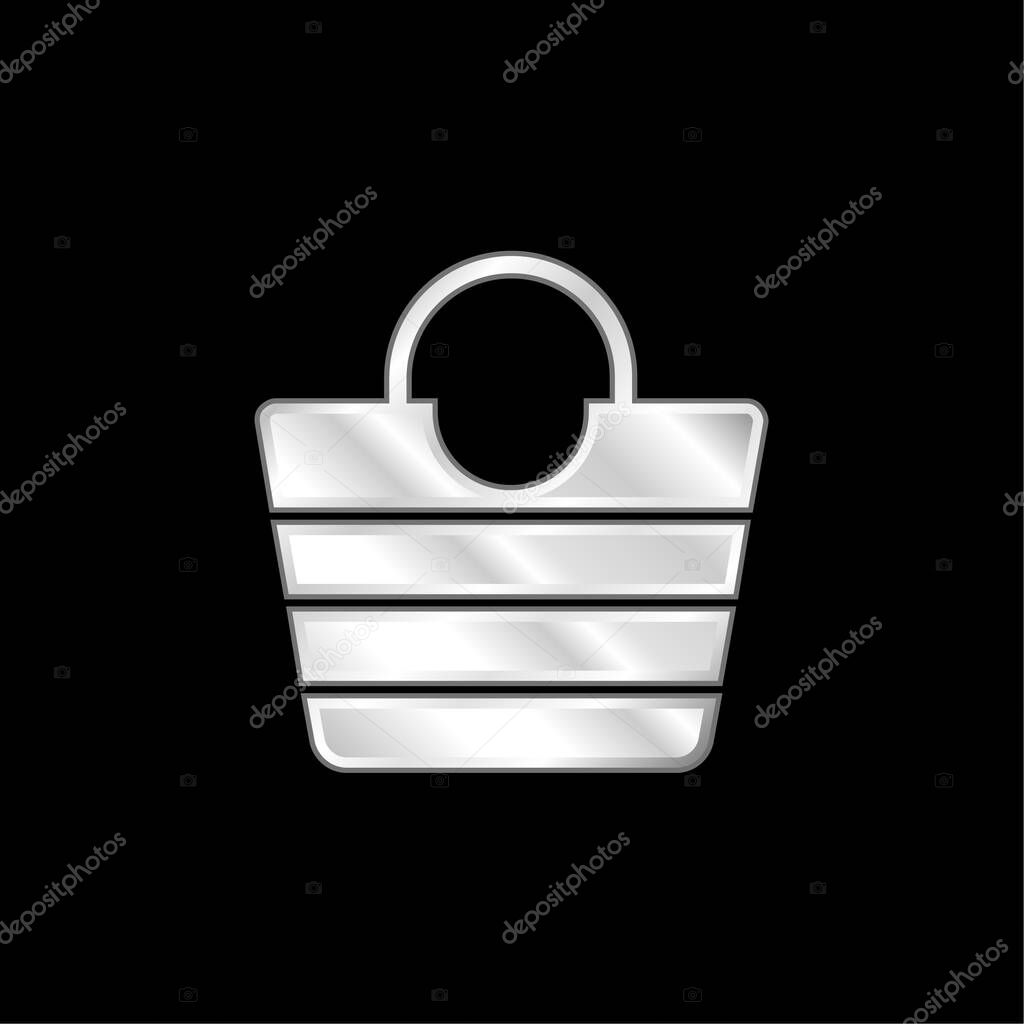 Bag silver plated metallic icon