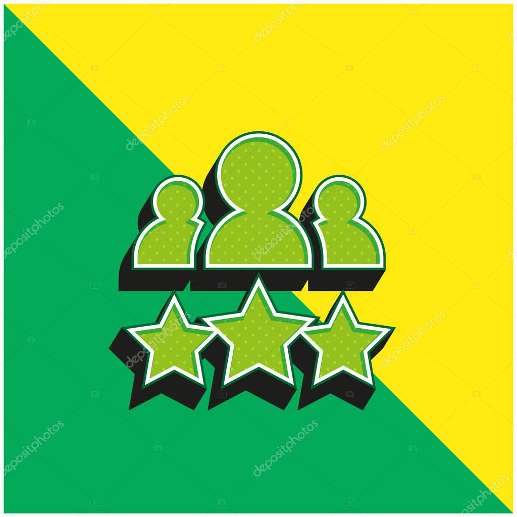 Best Employee Green and yellow modern 3d vector icon logo