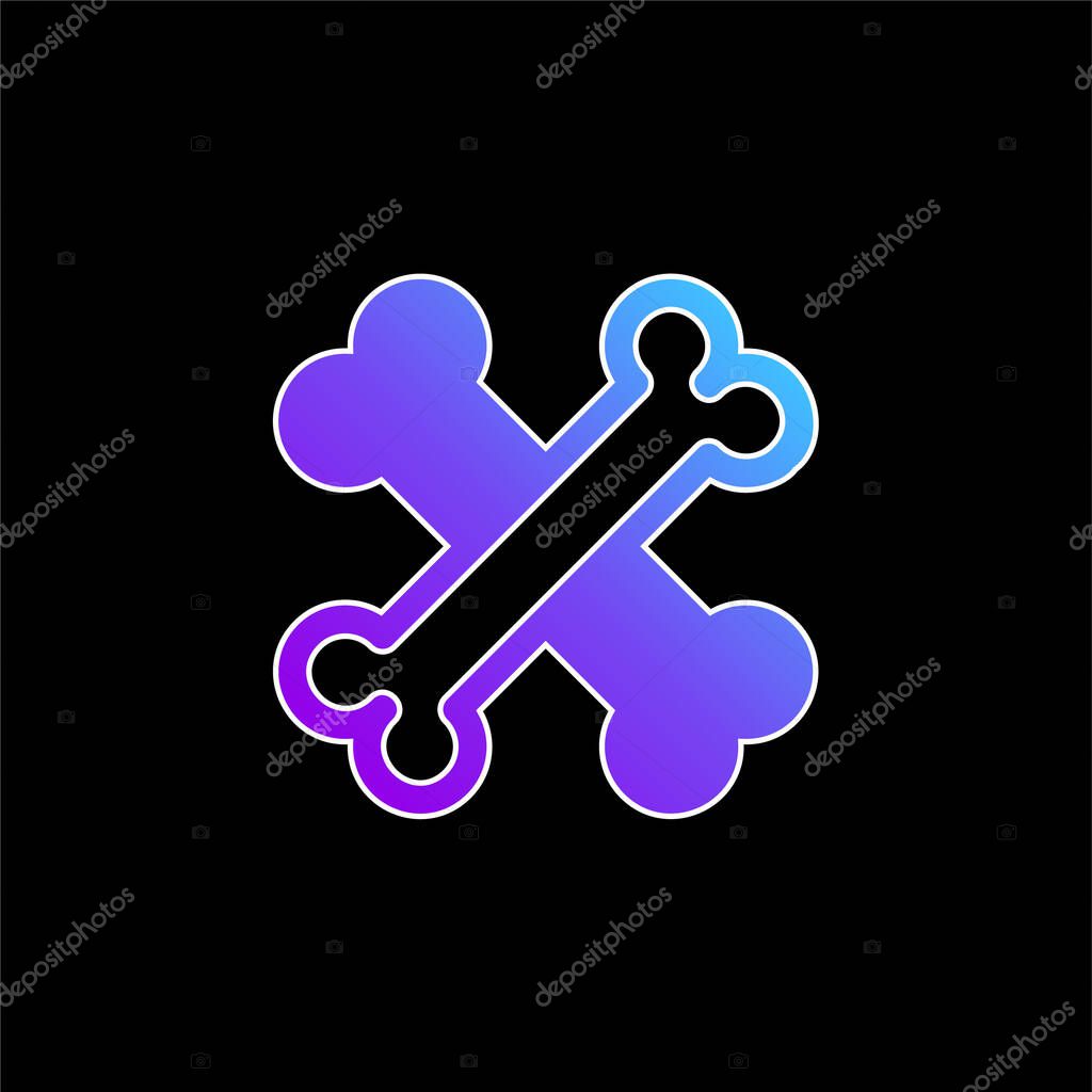 Bones blue gradient vector icon