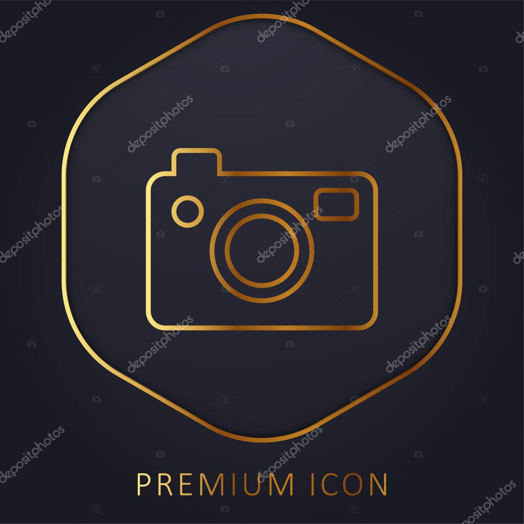 Big Photo Camera golden line premium logo or icon