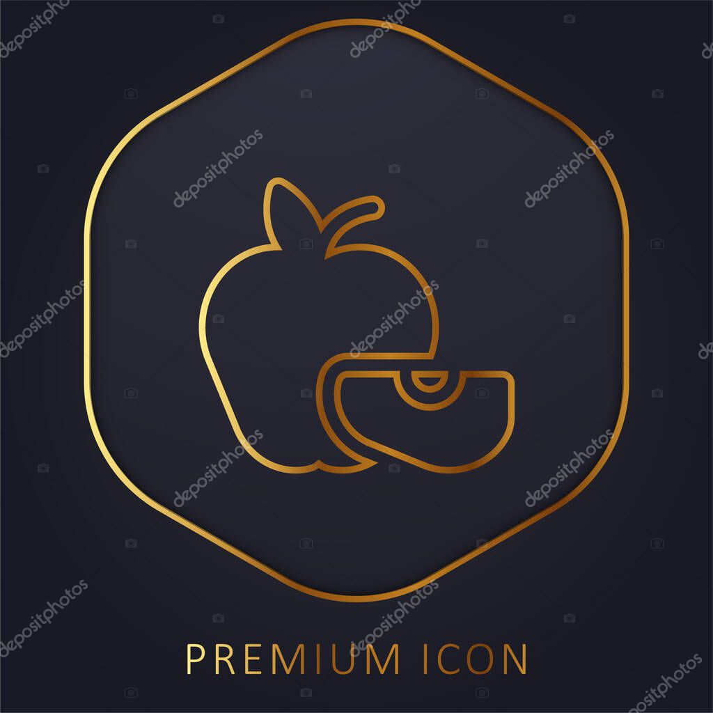 Apple golden line premium logo or icon