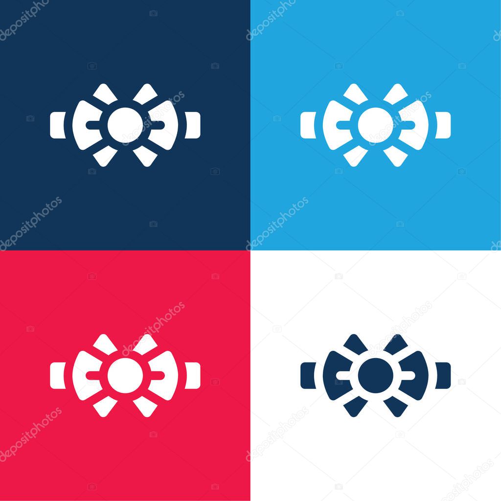Bow Tie blue and red four color minimal icon set