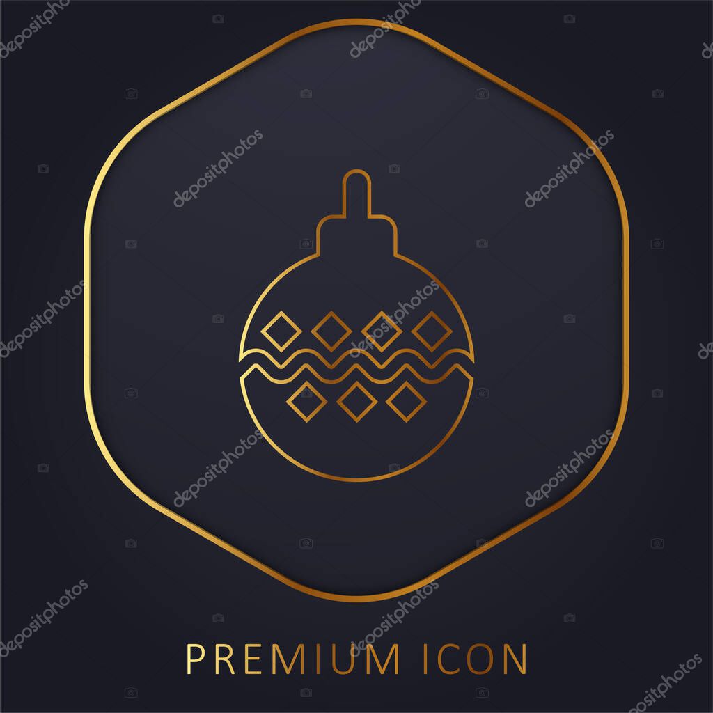 Bauble golden line premium logo or icon
