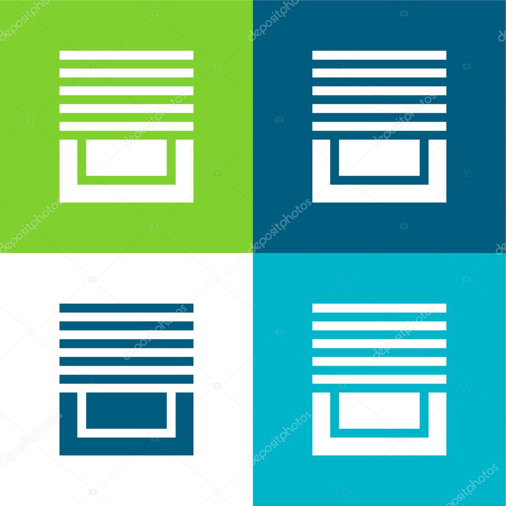 Blinds Flat four color minimal icon set